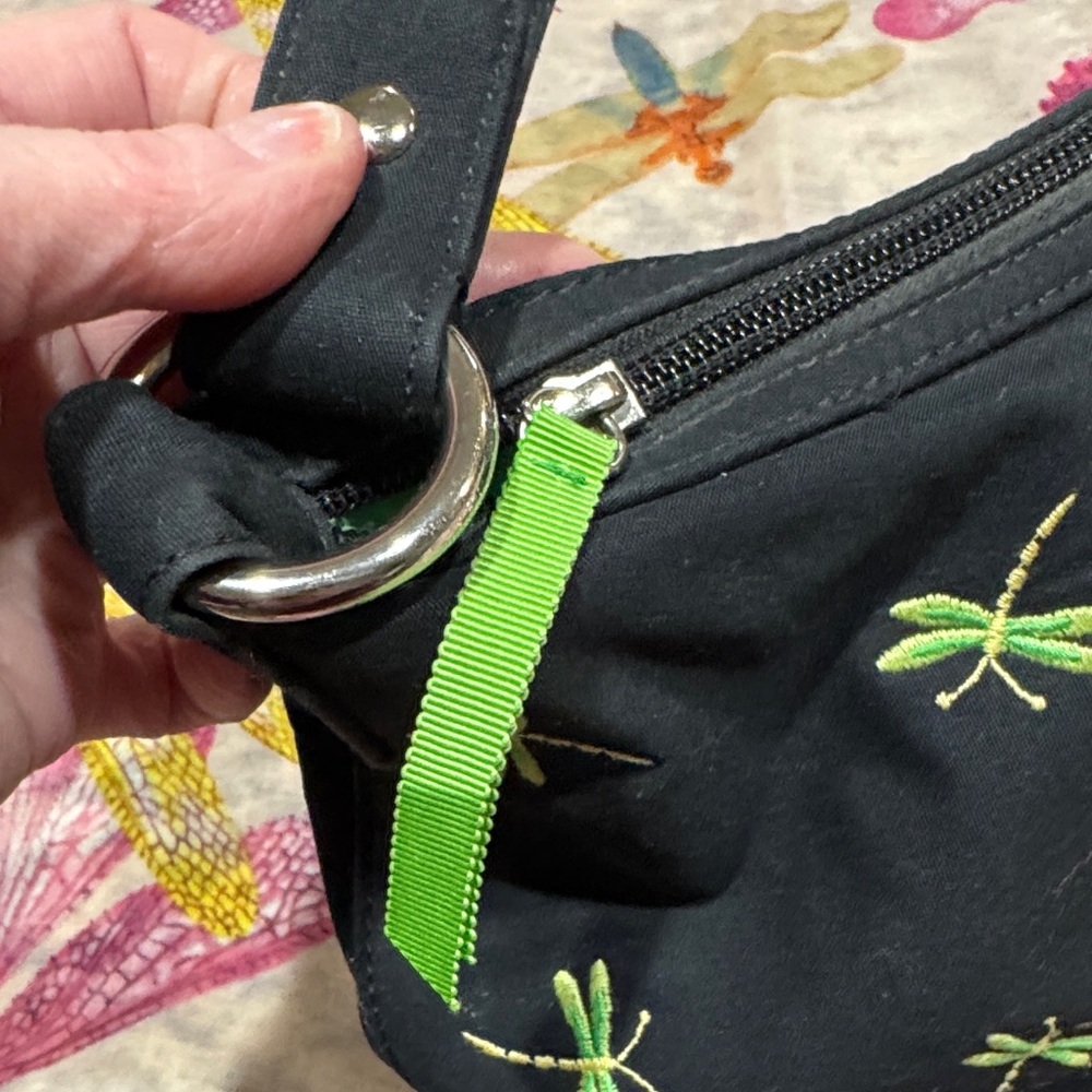 Talbots Dragonfly Shoulder Bag Y2K Mini Purse Black Green Cute - Picture 8 of 8
